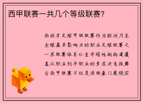 西甲联赛一共几个等级联赛？